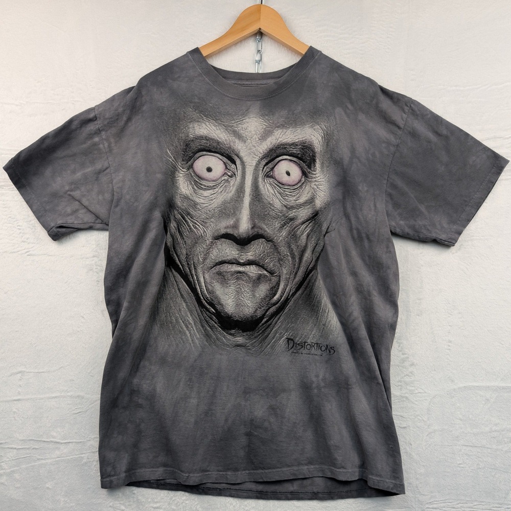 VTG The Mountain T-shirt Men's 2XL Gray Distortions Cyber Goth Acid Horror Y2K
